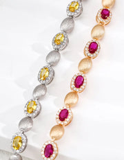 Vintage Matte Ruby-Inspired Zircon Bracelet-3