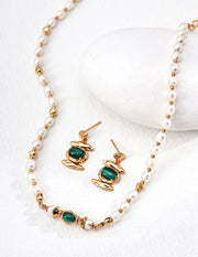Vintage Natural Malachite Earrings-3