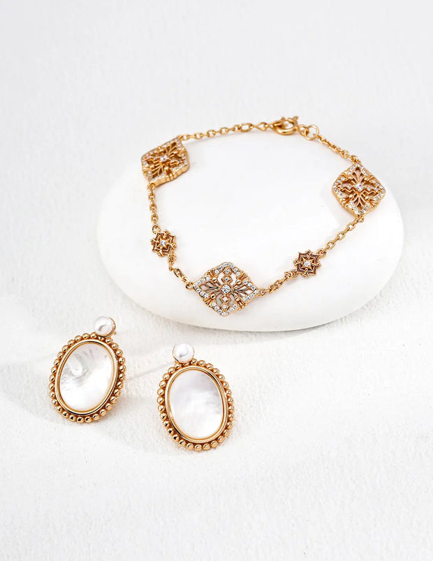 Vintage Palace Motif Inlay Bracelet-2