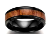 Vintage Stainless Steel Wood Rings For Men - Memoriex 