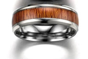 Vintage Stainless Steel Wood Rings For Men - Memoriex 