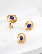 Vintage Style Onyx / Lapis Lazuli Stud Ring-2