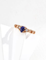 Vintage Zircon Lapis Lazuli / Mother-of-Pearl Ring-1