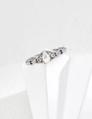 Vintage Zircon Lapis Lazuli / Mother-of-Pearl Ring-2