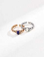 Vintage Zircon Lapis Lazuli / Mother-of-Pearl Ring-3