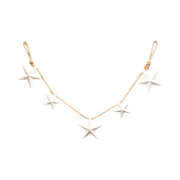 White Metal Star Christmas Garland 128cm