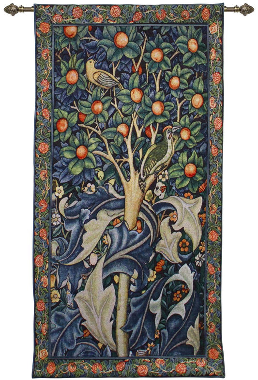 William Morris Woodpecker in a Fruit Tree - Wall Hanging 69cm x 139cm (70 rod)-0