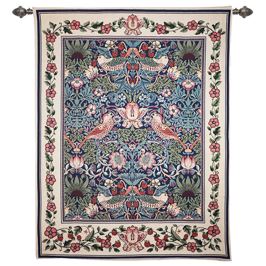 William Morris Strawberry Thief Blue - Wall Hanging 112cm x 140cm (70 rod)-0