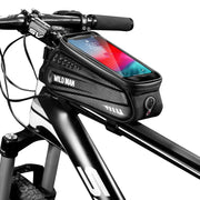 WILD MAN Hard shell bicycle bag front beam bag mountain bike phone touch screen upper tube bag saddle bag riding equipment - Memoriex 