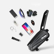 WILD MAN Hard shell bicycle bag front beam bag mountain bike phone touch screen upper tube bag saddle bag riding equipment - Memoriex 