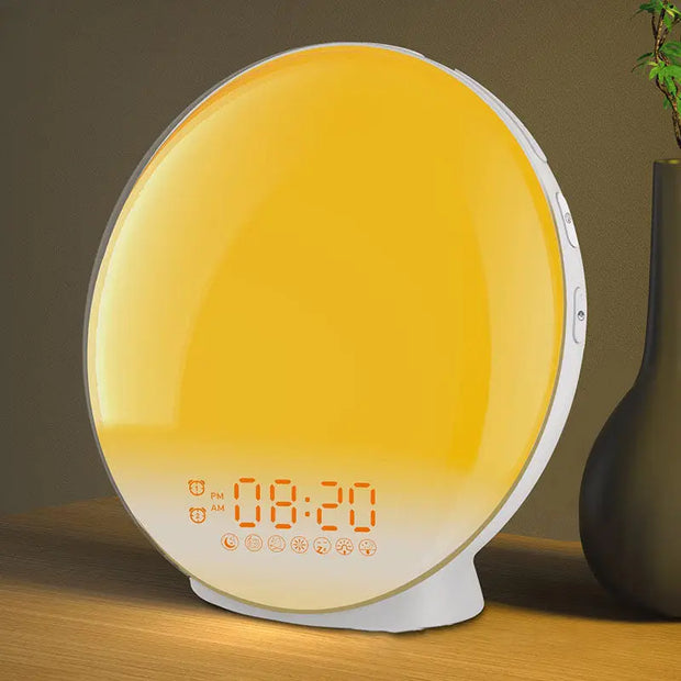 Wake-up Light Sunrise FM Radio Graffiti Smart APP Simulates Sunrise And Sunset Alarm Clock Atmosphere Night Light - Memoriex 
