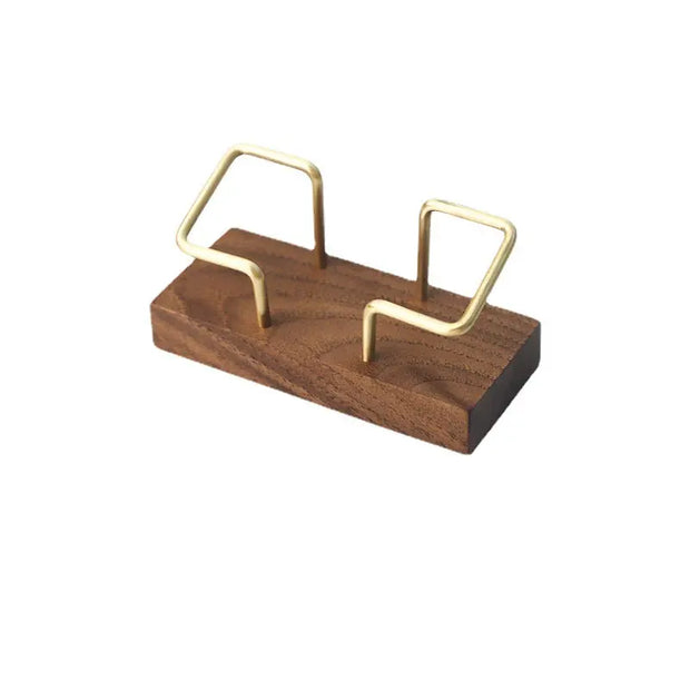 Walnut Brass Business Card Holder Wooden Business Card Holder Metal Business Card Holder Solid Wood Card Holder Signature Box - Memoriex 