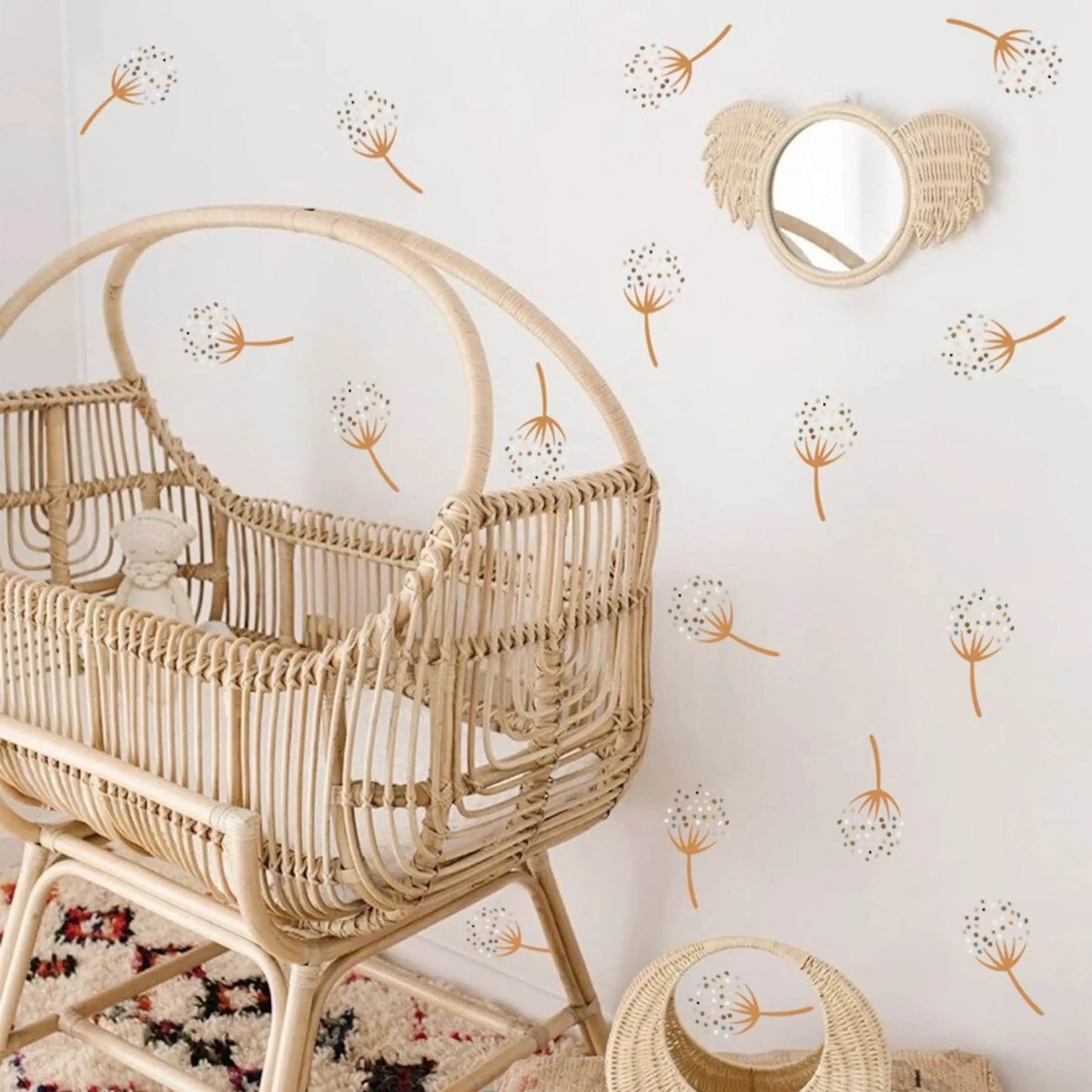 Wandaufkleber für Kinderzimmer Löwenzahn in Boho Stil als Sticker Set-0