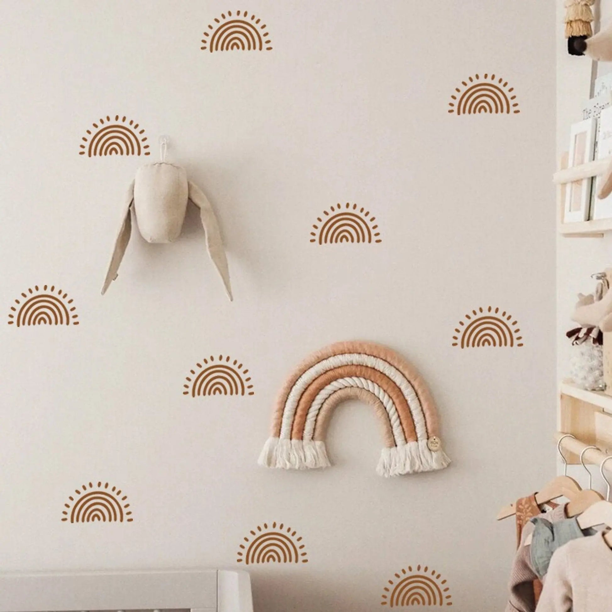 Wandaufkleber für Kinderzimmer Sonnenschein in Boho Stil als Sticker Set-1