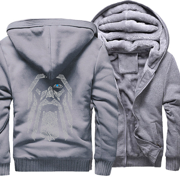 Warm Hoodie Viking Legend Clothing Zipper Coat - Memoriex 