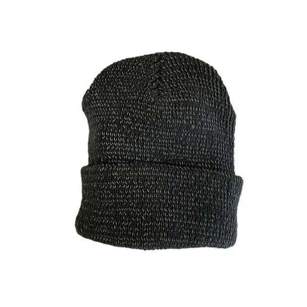 Warm Women's Reflective Beanie Hat Black Grey Winter Autumn Knitted Hat Czapka Zimowa Sombreros De Mujer Chapeau Femme - Memoriex 