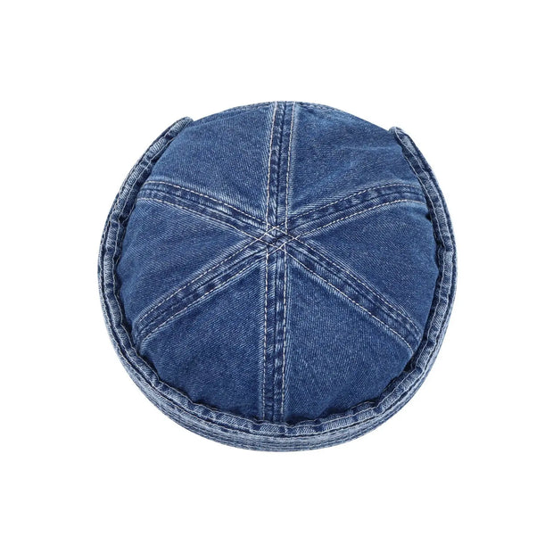 Washed denim melon skin hat trendy brand men and women versatile retro street hip-hop sailor hat - Memoriex 