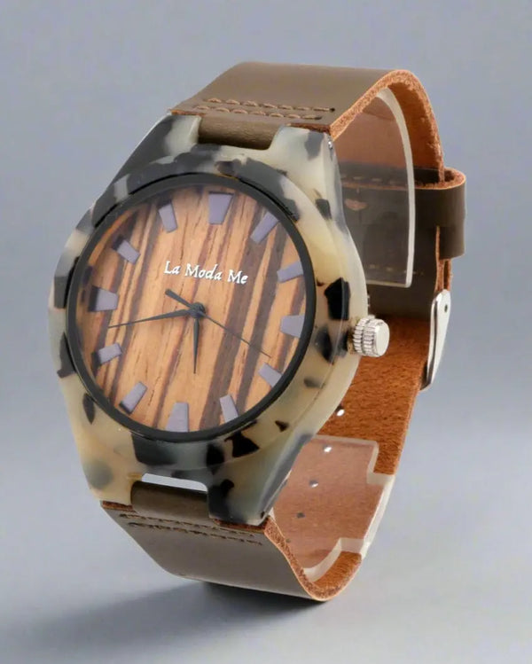 Watch Luce Forte - Eco-Friendly Acetate & Leather Timepiece-0