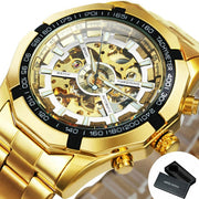 Watch Men Skeleton Automatic Mechanical Watch Gold Skeleton Vintage Man Watch Mens Watches - Memoriex 