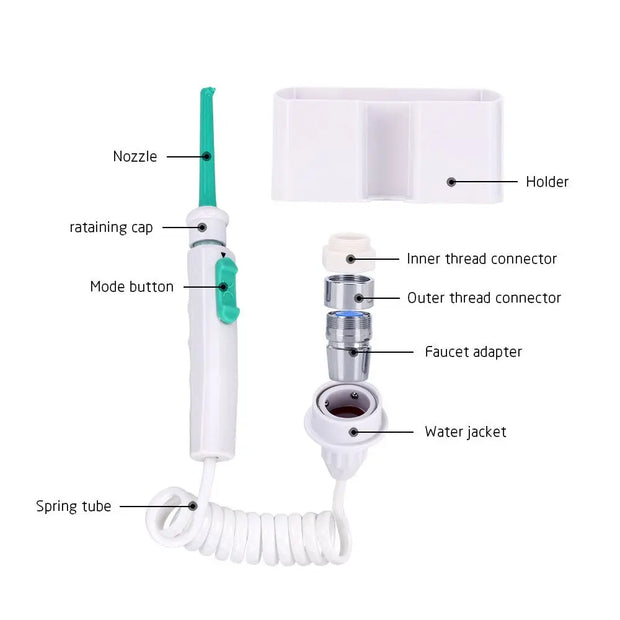 Water Dental Flosser Faucet Oral Irrigator Water Jet Floss Dental Irrigator Dental Pick Oral Irrigation Teeth Cleaning Machine - Memoriex 
