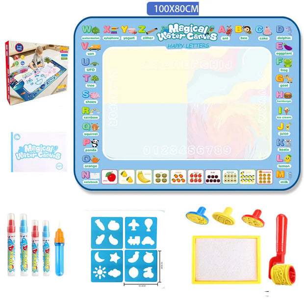 Water Doodle Mat Kids Toys Reusable Painting Writing Doodle Water Color Drawing Board Toddlers Preschool Education Toys - Memoriex 