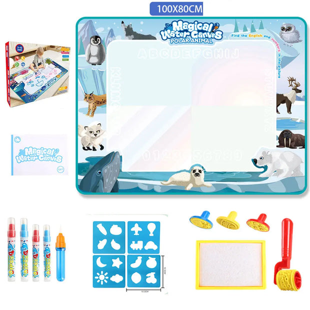 Water Doodle Mat Kids Toys Reusable Painting Writing Doodle Water Color Drawing Board Toddlers Preschool Education Toys - Memoriex 
