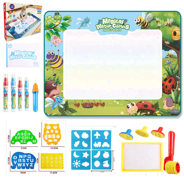 Water Doodle Mat Kids Toys Reusable Painting Writing Doodle Water Color Drawing Board Toddlers Preschool Education Toys - Memoriex 