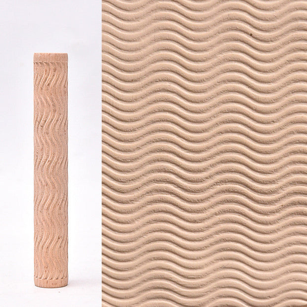 Water Meteor Pottery Tool Wooden Texture Mud Roll Embossing Stick - Memoriex 