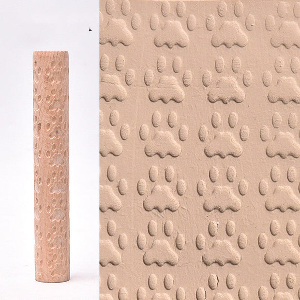 Water Meteor Pottery Tool Wooden Texture Mud Roll Embossing Stick - Memoriex 