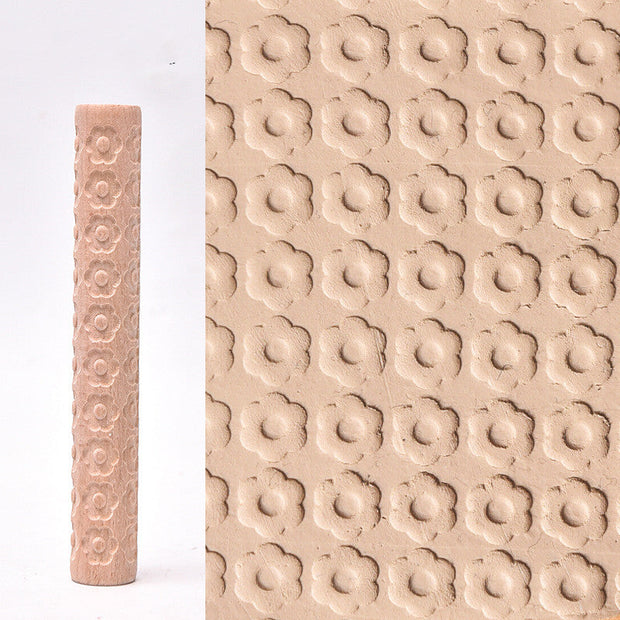 Water Meteor Pottery Tool Wooden Texture Mud Roll Embossing Stick - Memoriex 