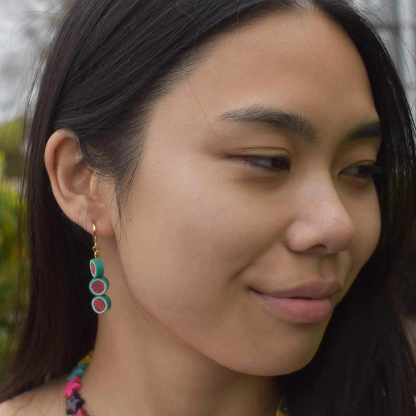 Watermelon fruit earrings -1