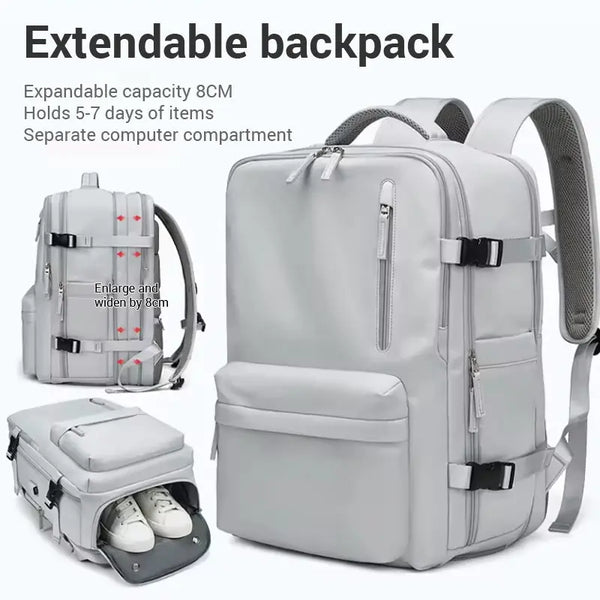 Waterproof 18 Inch Laptop Backpacks School Bags with usb Dily Life Vintage Unisex Leather Student Backpack for Men - Memoriex 