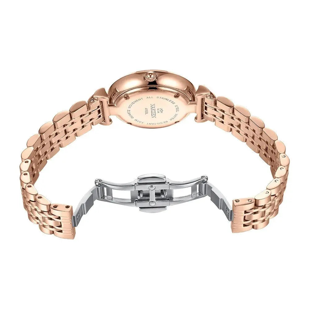 2021 New NAKZEN Luxury Crystal Watch Women Waterproof Rose Gold Steel Strap Ladies Wrist Watches Top Brand Bracelet Clock Relogi-5