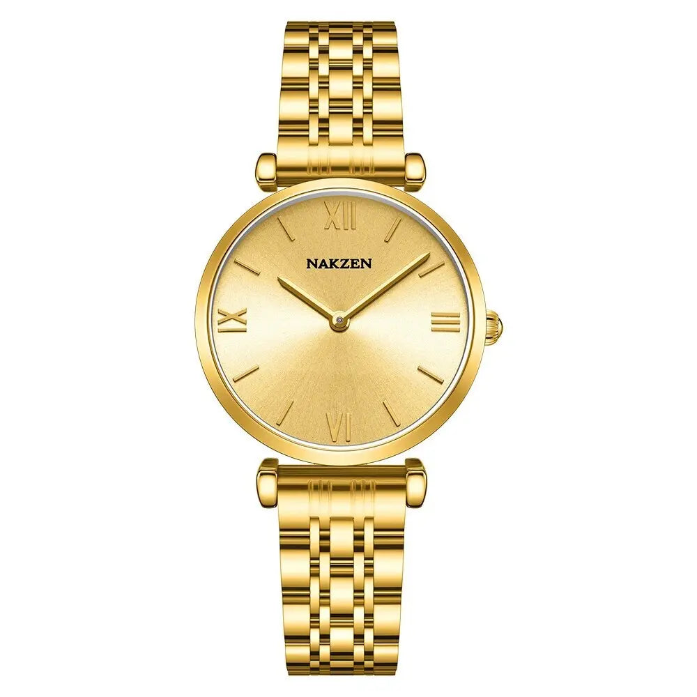 2021 New NAKZEN Luxury Crystal Watch Women Waterproof Rose Gold Steel Strap Ladies Wrist Watches Top Brand Bracelet Clock Relogi-8