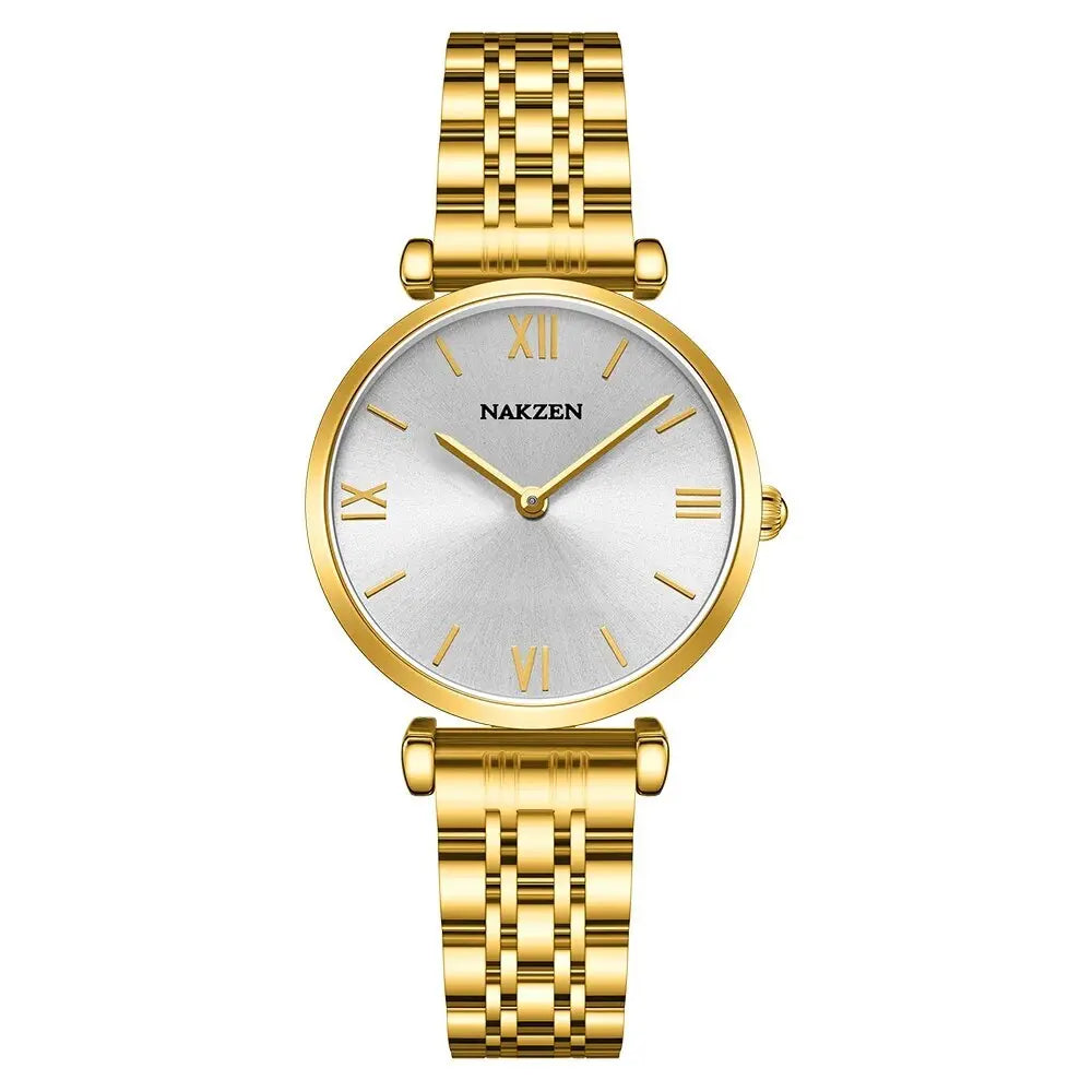 2021 New NAKZEN Luxury Crystal Watch Women Waterproof Rose Gold Steel Strap Ladies Wrist Watches Top Brand Bracelet Clock Relogi-10