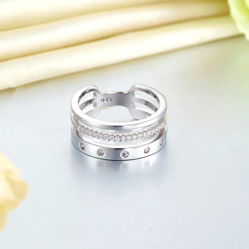 Wedding Band Anniversary Solid 925 Sterling Silver Ring Jewelry XFR8313-3