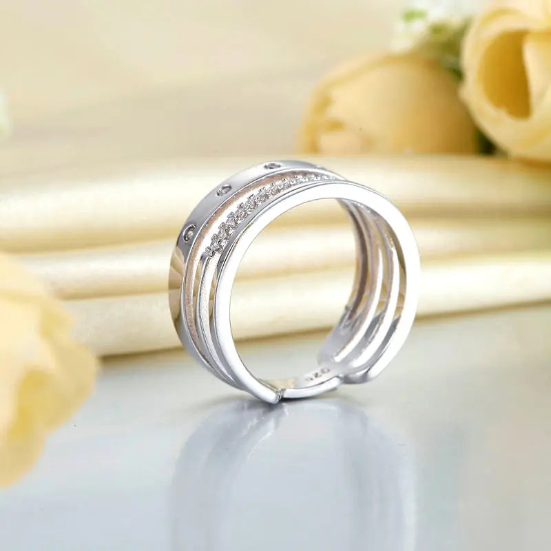 Wedding Band Anniversary Solid 925 Sterling Silver Ring Jewelry XFR8313-4