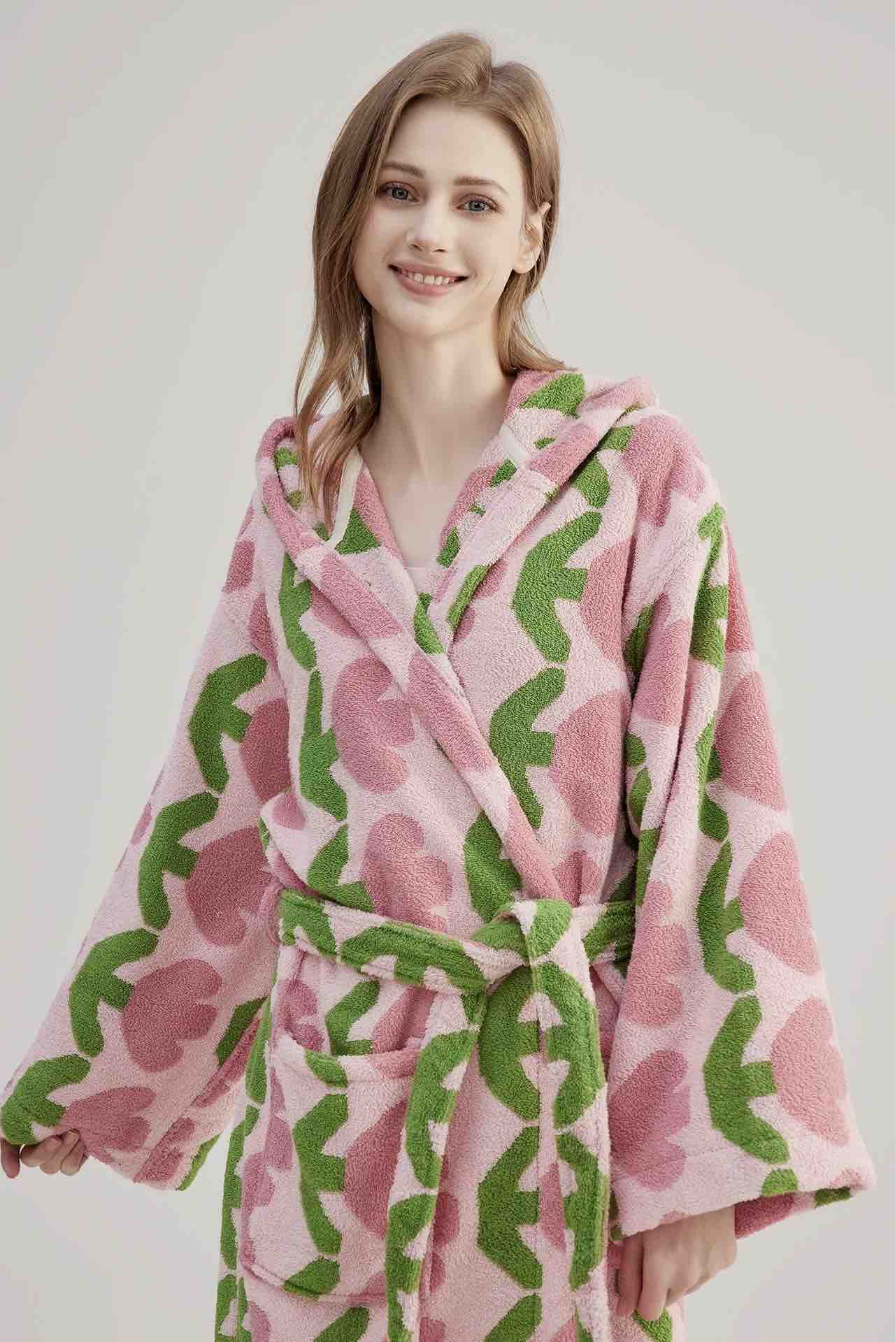 Whimsical Tulip Hooded Bath Robe - 100% Organic Long-stapled Cotton - Memoriex 