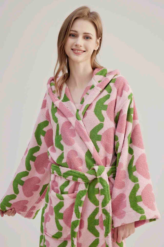 Whimsical Tulip Hooded Bath Robe - 100% Organic Long-stapled Cotton - Memoriex 