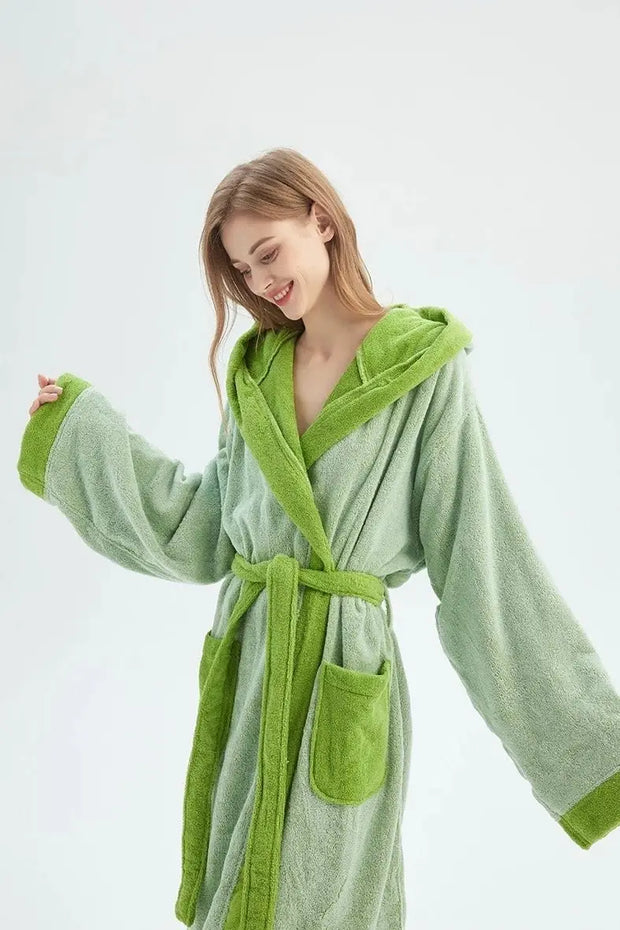 Whimsical Ultra Soft Sunflower Hooded Bathrobe - 100% Organic Long-stapled Cotton - Memoriex 
