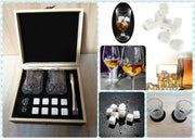 Whisky Stone Whisky Stones Glass Wooden Gift Box - Memoriex 