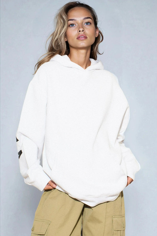 White Aftershock Logo Oversized Hoodie-0