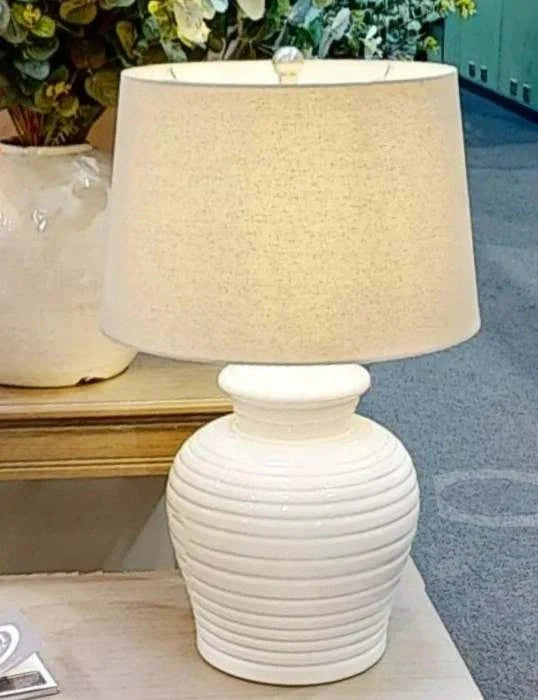 White Ceramic Pot Lamp - Memoriex 