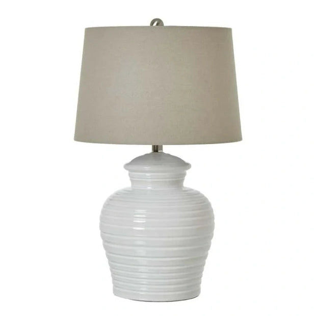 White Ceramic Pot Lamp - Memoriex 