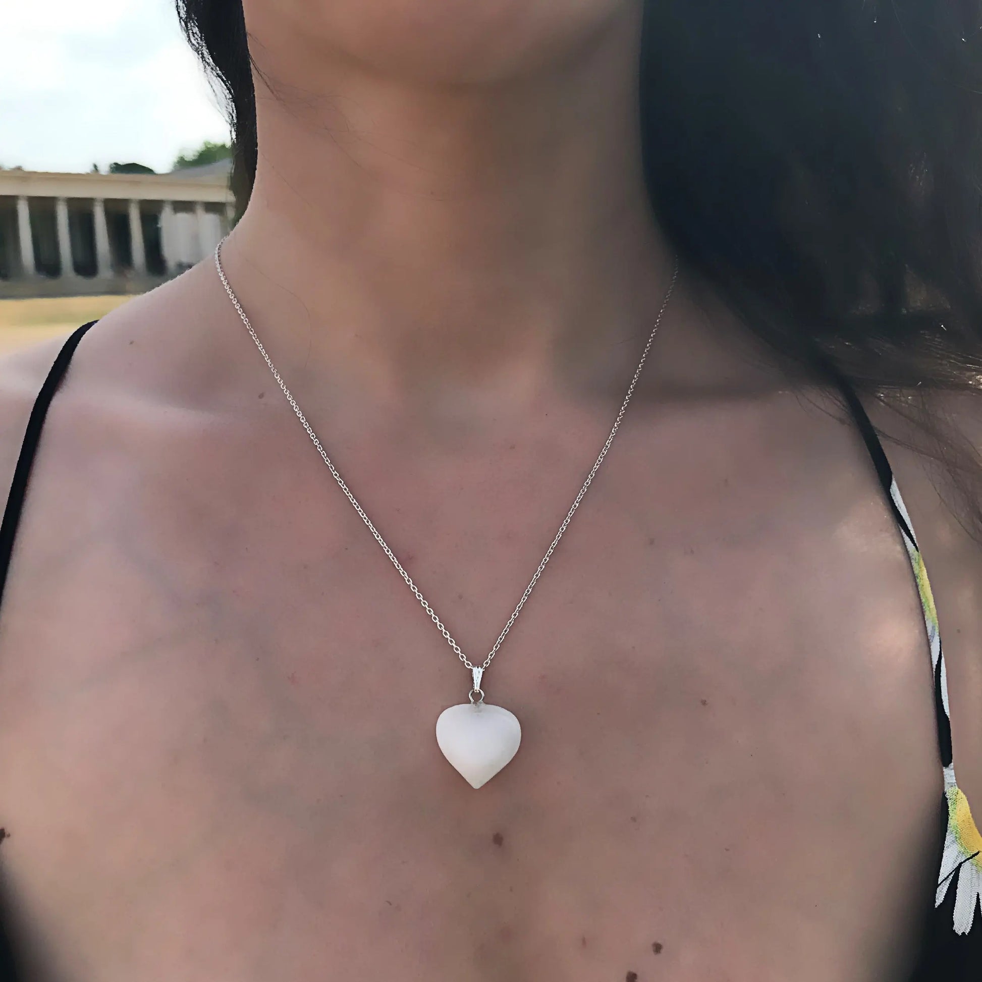 White Quartz Sterling Silver Necklace - Memoriex