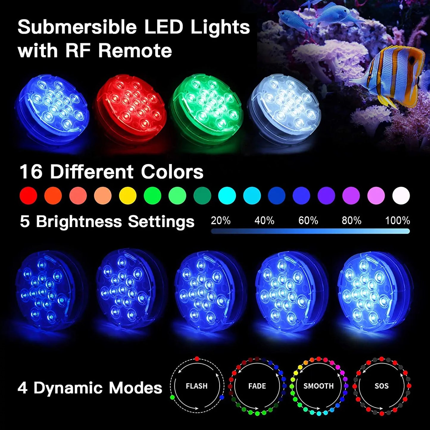 Wholesale 16 Colors Submersible Led Pool Lights-4