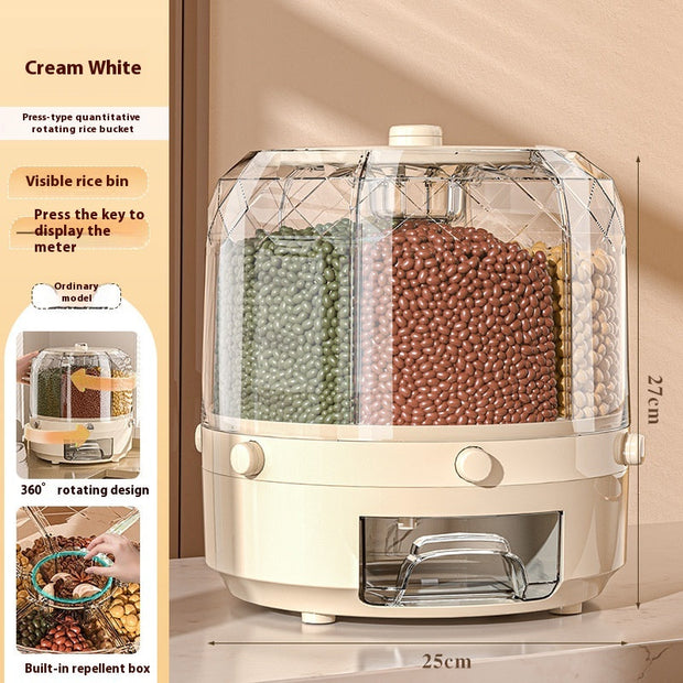 Wholesale Cereals Storage Box Rotatable Rice Bucket Insect-proof Moisture-proof Sealed Household Separated Rice Storage Box Rice Jar - Memoriex 