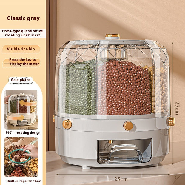 Wholesale Cereals Storage Box Rotatable Rice Bucket Insect-proof Moisture-proof Sealed Household Separated Rice Storage Box Rice Jar - Memoriex 