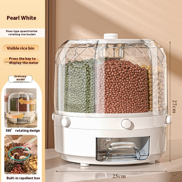 Wholesale Cereals Storage Box Rotatable Rice Bucket Insect-proof Moisture-proof Sealed Household Separated Rice Storage Box Rice Jar - Memoriex 