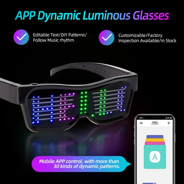 Wholesale Manufacturer APP Control LED Magic Glasses-4